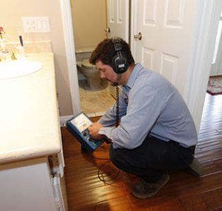 Manteca plumbing technician searches for a slab leak